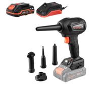 Soplador de Aire Potente Inalámbrico Brushless DCB-203BC Compact - Motor 280W, 30 m/s, 4 Velocidades - Limpieza PC, Taller, Barbacoa e Hinchables - Kit con Batería 2Ah y Cargador - Por Dnipro-M