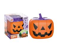 Soplador De Burbujas De Halloween - Máquina con Forma De Calabaza De 5,9 Pulgadas | Sonidos Espeluznantes Luces Violetas | Generador De Burbujas De 15 Orificios para Interiores Y Exteriores He