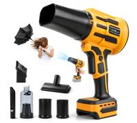 Soplador de hojas inalámbrico 2 en 1 y aspiradora para batería Dewalt de 20 | 600 W, motor sin escobillas 42000 RPM, 120 MPH, 600 CFM, 2.65 lbf, soplador turbo para cuidado del césped, soplador de nieve