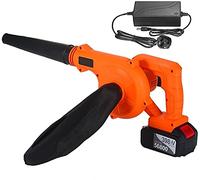 Soplador de hojas inalámbrico, aspirador, soplador de hojas inalámbrico, batería de litio, eléctrico, 2 en 1, barredora y aspiradora para Cleadust, soplador de hojas y nieve, color naranja y B