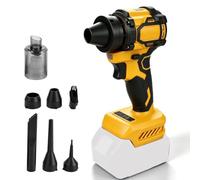 Soplador de hojas inalámbrico compatible con Dewalt 18V | Soplador de mano y aspiradora, soplador eléctrico de jardín, 130000r/min, 6 boquillas para cuidado del césped, patio, hojas