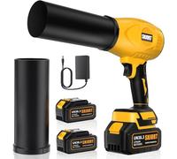 Soplador de hojas inalámbrico con batería y cargador, 500.000 RPM, boquilla extendida, diseño de mano ligero, soplador para limpieza de patio