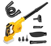 Soplador de hojas para Dewalt batería 20 V 18 V, soplador de hojas eléctrico y aspiradora, motor sin escobillas, 3 velocidades, soplador de hojas manual para jardín, hojas, nieve (sin batería)