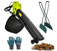 Soplador de hojas triturador al vacío, herramienta de jardín 3 en 1 con bolsa de recolección, soplador de aire ligero y potente para una limpieza eficiente de las hojas
