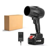 Soplador de iones de litio sin escobillas de alta potencia para uso automotriz, 12 V, recargable por USB, removedor de polvo y nieve, color negro