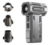 Soplador de mano, aspiradora de mano, 130000 RPM turbo sin escobillas recargable por USB, luz LED y mosquetón, herramienta portátil para acampar al aire libre limpieza de polvo (H)