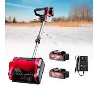 Soplador de nieve eléctrico inalámbrico con mango ajustable para despejar la entrada, camino de limpieza de 12.6 pulgadas, distancia de lanzamiento de 26 pies