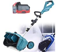 Soplador de nieve eléctrico inalámbrico, pala de nieve eléctrica con motor sin escobillas de 1000 W, ajuste de canal de 45°, ideal para entradas y escaleras, limpieza rápida y eficiente de la nieve