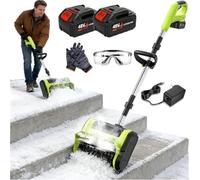 Soplador De Nieve Inalámbrico, Pala Quitanieves Eléctrica con Batería | Limpia 25 Cm De Ancho Y 16 Cm De Profundidad, Ajustable De -45° A +45°, Para Entradas De Vehículos/patios(2Batteries)