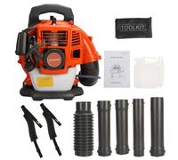 Soplador de polvo de 52 cc de 550 CFM, motor de 2 tiempos con tubo ajustable, correa ergonómica, herramienta de jardín resistente para nieve de jardín, restos de hierba naranja
