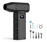 Soplador de Polvo Eléctrico, 110,000 RPM, Velocidad Continuamente Variable, Soplador de Aire Inalámbrico Recargable con luz LED y Pantalla HD, Ideal Para Teclados de Computadora,Staubgebläse