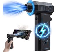 Soplador de polvo eléctrico a presión de aire, 130.000 rpm, aire comprimido comprimido con batería de 8000 mAh, cepillo de limpieza y carga rápida USB, para PC, sofá, coche