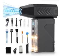 Soplador de Polvo Eléctrico, Mini Soplador de Aire Potente LED, 1-100 Velocidades 130000 RPM Eléctrico Aire Comprimido, Soplador de Polvo con batería 8000mAh, para Laptop, Teclado, Coche
