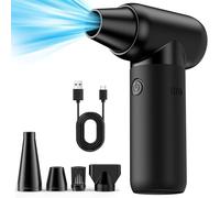 Soplador de Polvo Eléctrico, Plumero de Aire Comprimido, Potente 3 Velocidades 180000 RPM Batería Recargable de, con Luz LED para Ordenador Coche, Oficina, Sofá, Sustituto de Aire Comprimido