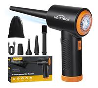 Soplador de Polvo Eléctrico，Plumero de Aire Comprimido，Potente 3 Velocidades 60000 RPM，Batería Recargable de 6000 mAh，Con Luz LED, para Ordenador, Coche, Oficina,Sofá，Sustituto de Aire Comprimido