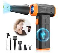 Soplador de Polvo Eléctrico,Plumero de Aire Comprimido,Potente 3 Velocidades Ajustables 150000 RPM Aire Comprimido Limpieza PC con 9000 mAh Batería & Luz LED, para Limpiar PC, Sofá, Teclado, Coche