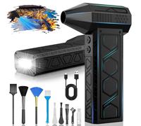 Soplador de Polvo Eléctrico,Potente 4 Velocidades 180000 RPM,2025 Aire Comprimido Limpieza PC con Luz Auxiliar LED Light/Iluminación para Ordenadores, Coches, Sofás