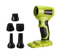 Soplador de polvo inalámbrico compatible con batería Ryobi de 18 V | Soplador de hojas sin escobillas, 130000 rpm, con 5 boquillas para coche, casa y taller