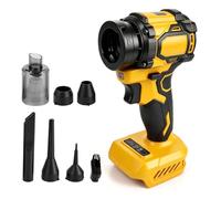 Soplador de polvo inalámbrico compatible con Dewalt 18/20 V, 130.000 rpm, 360 W, soplador de hojas manual y aspiradora portátil, soplador de polvo sin escobillas, secador de coche (amarillo)