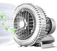 Soplador De Turbina Trifásico De 0.25-4 Kw, 380 V, 0.35 H P a 5.36 H P, 42-420 Cfm, Soplador De Anillo De Gran Caudal Para Soplado Industrial, Sistemas De Vacío Y Aireación 3800W/39Kpa/400CFM