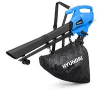 Soplador de vacío y triturador de hojas eléctrico con cable Hyundai 3000 W, aspirador de jardín 3 en 1, bolsa de recogida de 34 L, ligero con arnés de hombro