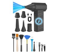 Soplador eléctrico de 41 m/s, 5 boquillas intercambiables, 10 cepillos de limpieza, tecnología de motor sin escobillas para secado, herramienta de taller, barbacoa, iniciador de fuego, máquina