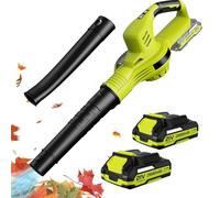 Soplador inalámbrico de hojas de 21 V con batería y cargador,Velocidad 15000r/min,Soplador Trituradora 2 en 1,soplador eléctrico para el mantenimiento del césped y descarga de nieve (2 batería/B)
