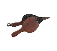 Soplador manual de madera para estufa de leña, fuelle para chimenea y hogar de fuego, fuelle de cuero con anillo para colgar, ideal para barbacoas al aire libre, campamentos,