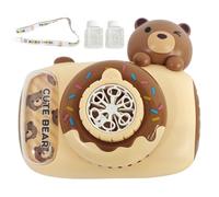 Sopladores automáticos de burbujas, máquina de burbujas con forma de cámara de dibujos animados para niños con luces, correa y paquetes de recarga, lindos suministros para fiestas para interiores, ex