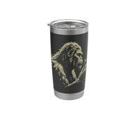 Soplando deseos Bigfoot Diente de león Vintage Criatura del bosque Vaso térmico de acero inoxidable de doble pared