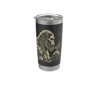 Soplando deseos Bigfoot Diente de león Vintage Criatura del bosque Vaso térmico de acero inoxidable de doble pared