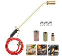 Soplete Chamuscador de Gas I Quemador de Malas Hierbas con Boquilla de Ø 3.2cm 4cm 5cm y Manguera de 2m Agarre Ergonómico Compatible con Gas Butano y Propano