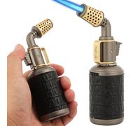 Soplete de butano profesional para cocina con bloqueo de seguridad, ajustable, recargable, multiuso, recargable, barbacoa, hornear, crema Brulee, manualidades y soldadura (gas butano no incluido)