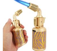 Soplete de cobre artesanal, quemador de butano profesional con cierre de seguridad, llama recargable y ajustable multiusos para soldadura (gas butano no incluido)