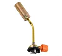 Soplete de cocina con llama ajustable de latón para hornear, camping, soldadura y barbacoa, soplete de gas resistente al viento a 1300 °C para rotación de 360°, longitud total de 19 cm