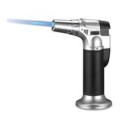 soplete: encendedor de soplete de cocina, se adapta a todos los tanques, bloqueo de seguridad y llama ajustable para postres, crème brulée y horneado