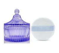 Soplo de polvo ultra suave y contenedor de terciopelo de alta densidad de 3.3 pulgadas, lavable y reutilizable, para polvo corporal y soporte para tarro de vidrio, caja de polvo suelta con soplo para