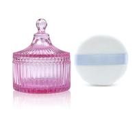 Soplo de polvo ultra suave y contenedor de terciopelo de alta densidad de 3.3 pulgadas, lavable y reutilizable, para polvo corporal y soporte para tarro de vidrio, caja de polvo suelta con soplo para