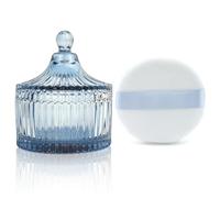 Soplo de polvo ultra suave y contenedor de terciopelo de alta densidad de 3.3 pulgadas, lavable y reutilizable, para polvo corporal y soporte para tarro de vidrio, caja de polvo suelta con soplo para