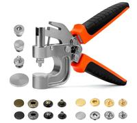 Sopnom Kit de herramientas de botones a presión de cuero, alicates de presión de botón a presión con 40 juegos de cierre de metal de 15 mm, broches de cuero de 4 colores para reparar ropa, chaquetas,