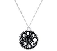 Sopodbacker Collar Colgante Cadena Hombre Mujer Joyas Necklace Accesorios Collar Fase Lunar Hombre Y Mujer Fiesta Retro Geométrico Clásico Punk 银色