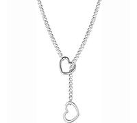 Sopodbacker Collar Colgante Cadena Hombre Mujer Joyas Necklace Colgante De Cadena De Corazón De Amor Gótico Simple Punk Collar Hombres Y Mujeres Fiesta Boda Geométrica 钢色心环
