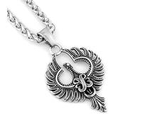Sopodbacker Collar Colgante Cadena Hombre Mujer Joyas Necklace Colgante Fénix Collar Animal Retro Hombres Y Mujeres Punk Geométrico Clásico 吊坠+龙骨链