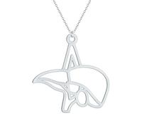 Sopodbacker Collar Colgante Cadena Hombre Mujer Joyas Necklace Colgante Forma De Hígado Collar Punk Joyería Hombres Y Mujeres Fiesta Retro 银色