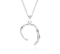 Sopodbacker Collar Colgante Cadena Hombre Mujer Joyas Necklace Collar Alienígena Accesorios De Joyería Hombres Y Mujeres Punk Geométrico Fiesta De Boda Regalo Retro 钢色-40+5Cm项链