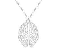Sopodbacker Collar Colgante Cadena Hombre Mujer Joyas Necklace Collar Colgante Cerebro Neuro Regalo Regalo Hombres Y Mujeres Geometría 钢色