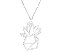 Sopodbacker Collar Colgante Cadena Hombre Mujer Joyas Necklace Collar Colgante De Flor De Origami Artístico Mujeres Hombres Fiesta Steelcolor