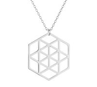 Sopodbacker Collar Colgante Cadena Hombre Mujer Joyas Necklace Collar Colgante De Origami Regalo De Joyería Geométrica Retro Para Hombres Y Mujeres 钢色