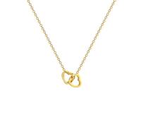 Sopodbacker Collar Colgante Cadena Hombre Mujer Joyas Necklace Collar Colgante Hueco Doble Amor Conectando Cadena De Clavícula Simple Femenina