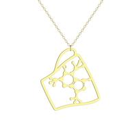 Sopodbacker Collar Colgante Cadena Hombre Mujer Joyas Necklace Collar Colgante Molécula De Cafeína Hombre Y Mujer Geométrico Clásico 金色